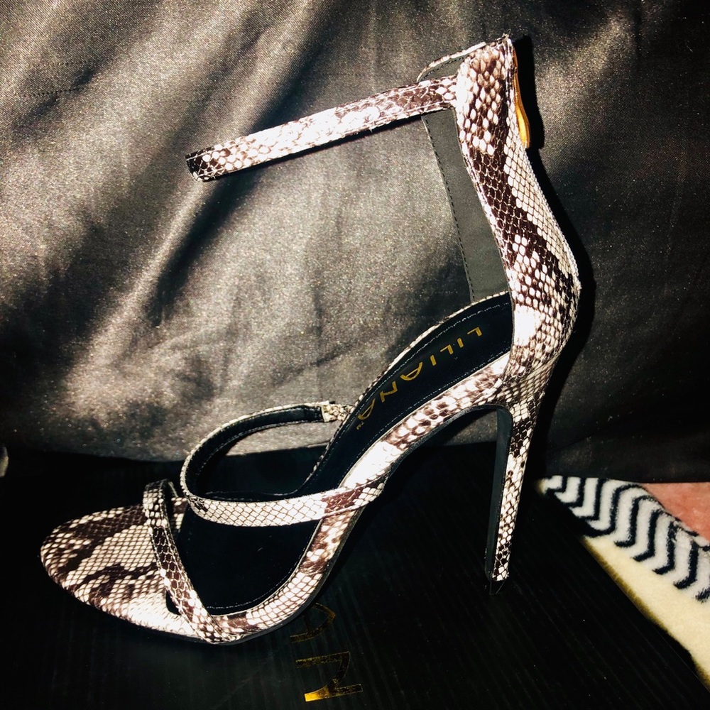 Snake print heels